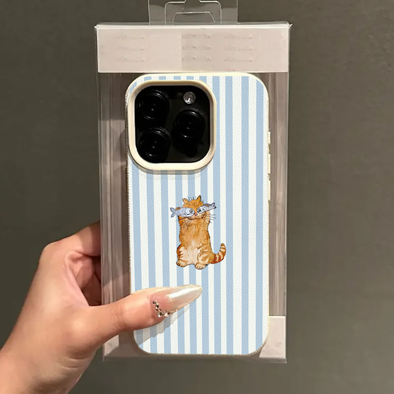 Phone Cases Art - Cute Striped Kitten Fish Design Phone