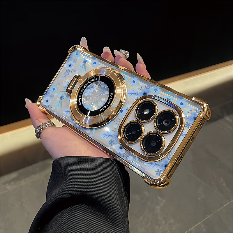 Phone Cases Realme - Stand Holder Plating Phone Case For
