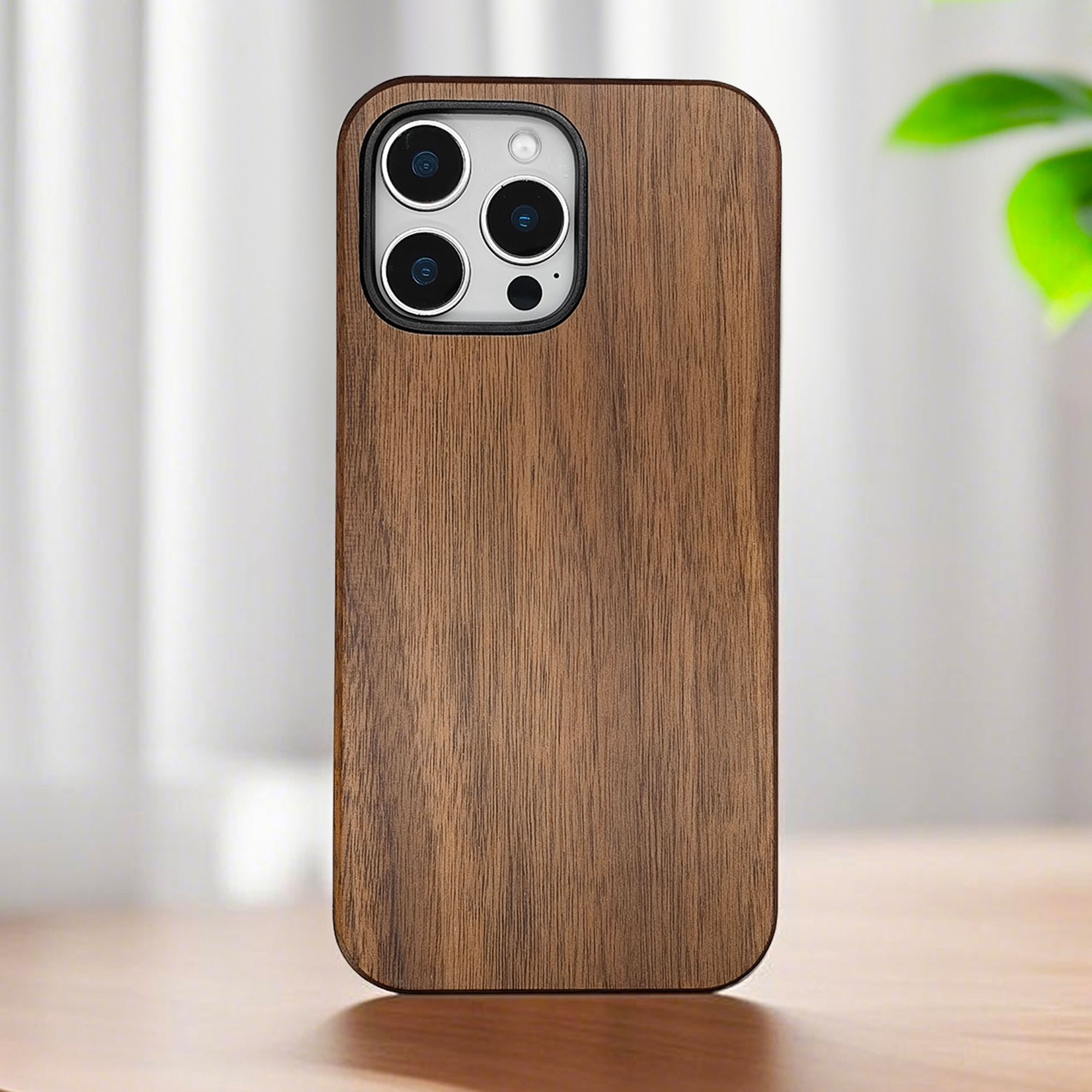 Phone Cases Beach - Luxury Shockproof Nature Walnut Wood Phone