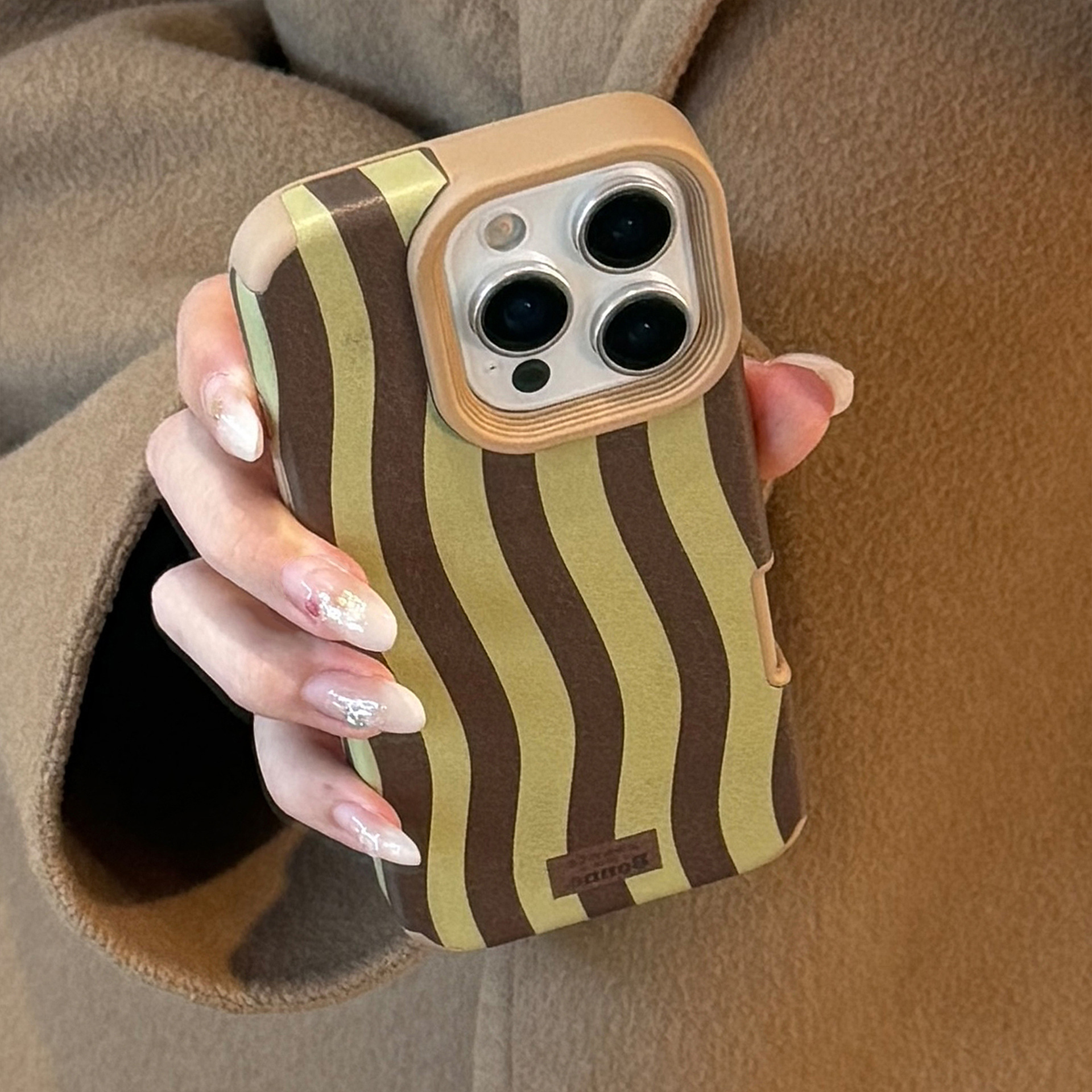 Vintage Wavy Striped Leather T - Phone Cases Leather ulasan dan harga