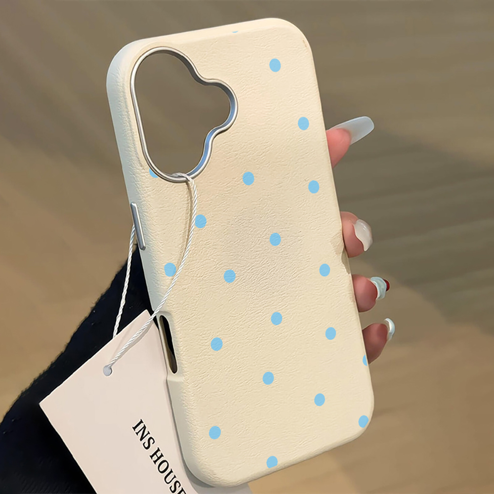 Simple Blue Polka Dots Phone C - Phone Cases Leather ulasan dan harga