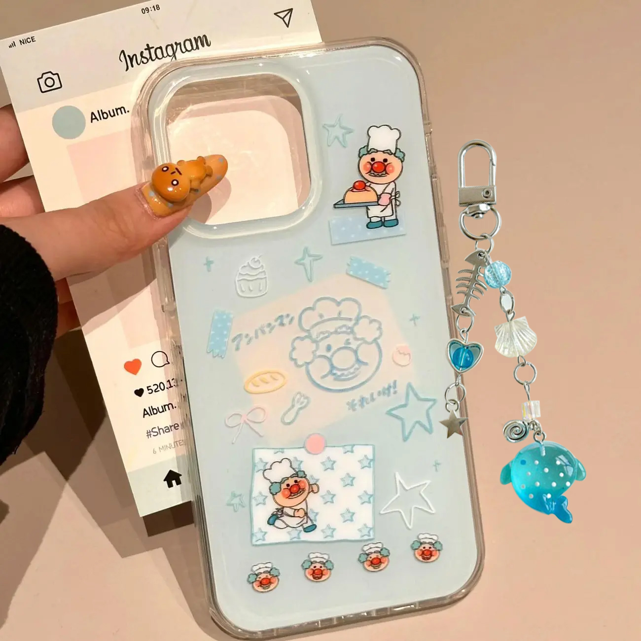 Korean Ins Blue Chef Old Man C - Phone Cases Kawaii ulasan dan harga