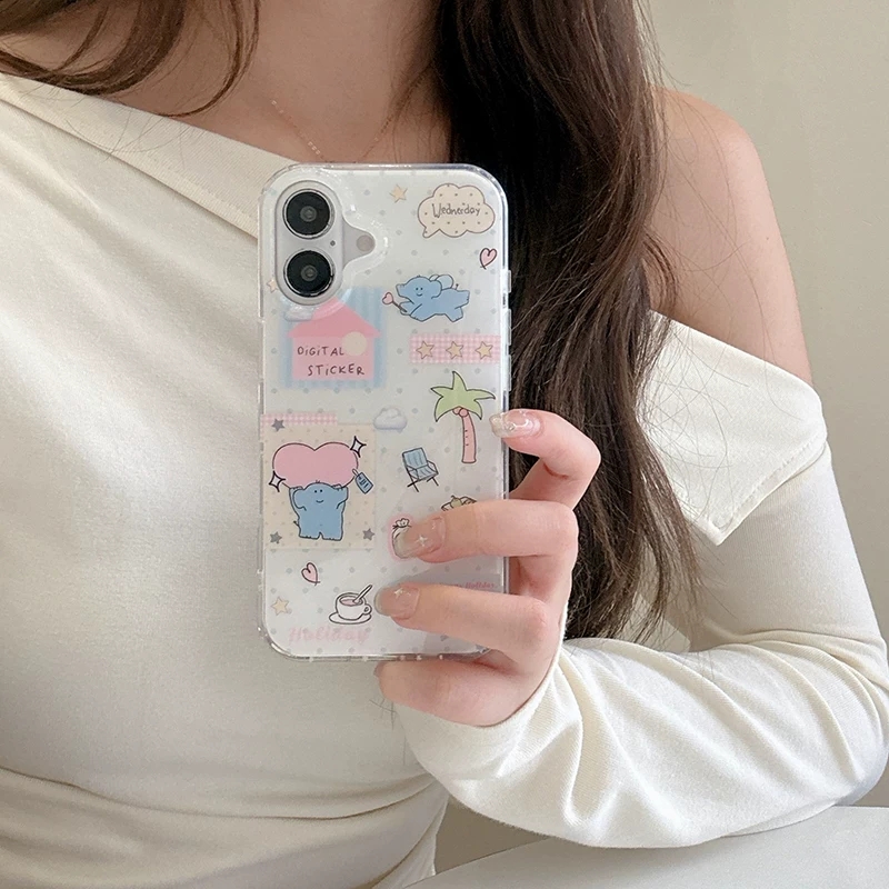 Cute Cartoon Elephant Grabbing - Phone Cases Kawaii ulasan dan harga