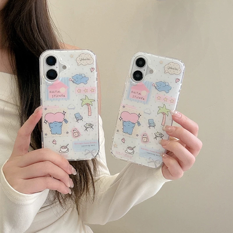 Cute Cartoon Elephant Grabbing - Phone Cases Kawaii ulasan dan harga
