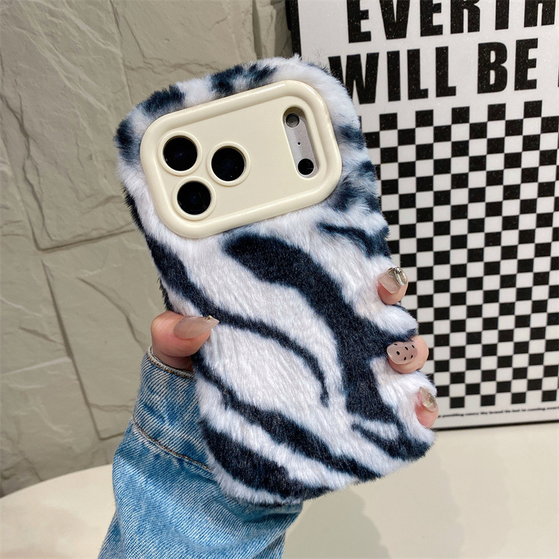Luxury Zebra Pattern Fluffy Pl - Phone Cases For Iphone 11 ulasan dan harga