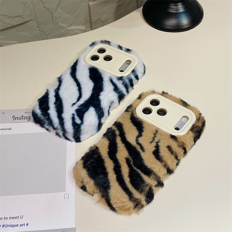 Luxury Zebra Pattern Fluffy Pl - Phone Cases For Iphone 11 ulasan dan harga