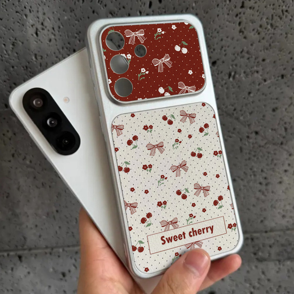 Red Cherry Bow And Flower Leat - Phone Cases Leather ulasan dan harga
