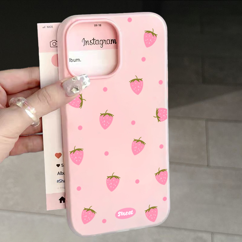 Sweet Pink Strawberry Pattern  - Phone Cases For Iphone 11 ulasan dan harga