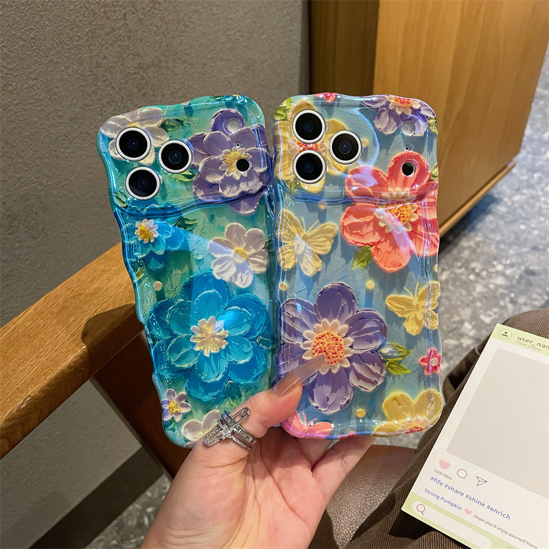 Luxury Blue Light Oil Painting - Phone Cases Art ulasan dan harga