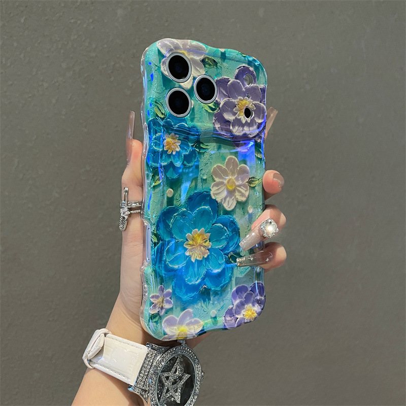 Luxury Blue Light Oil Painting - Phone Cases Art ulasan dan harga