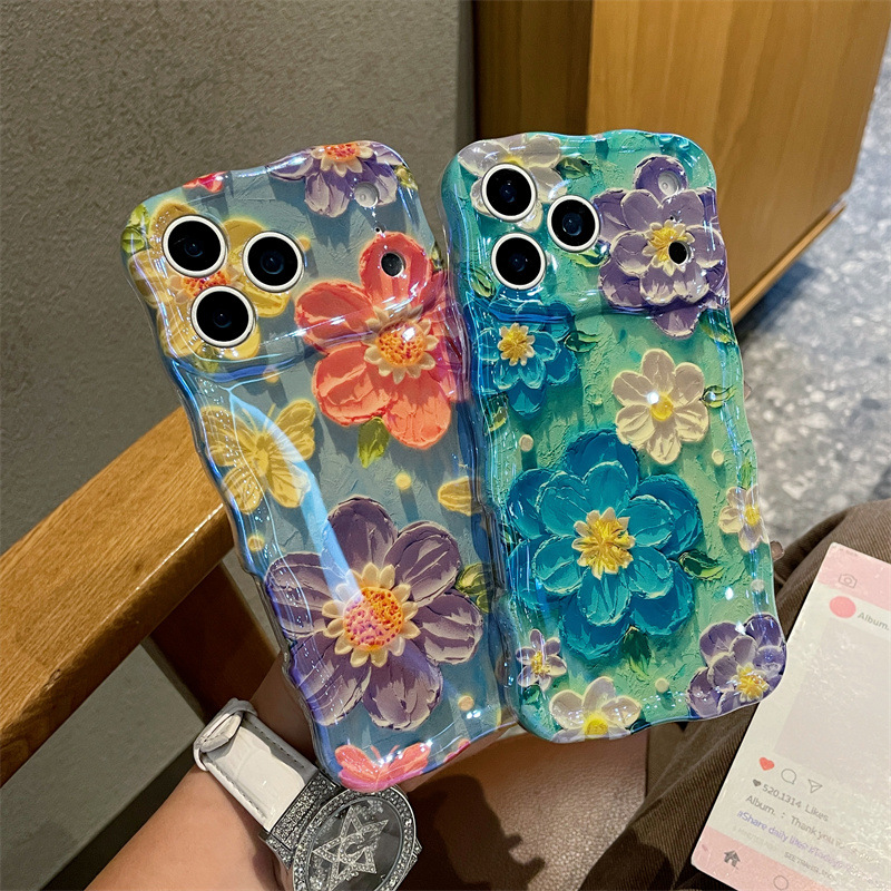 Luxury Blue Light Oil Painting - Phone Cases Art ulasan dan harga