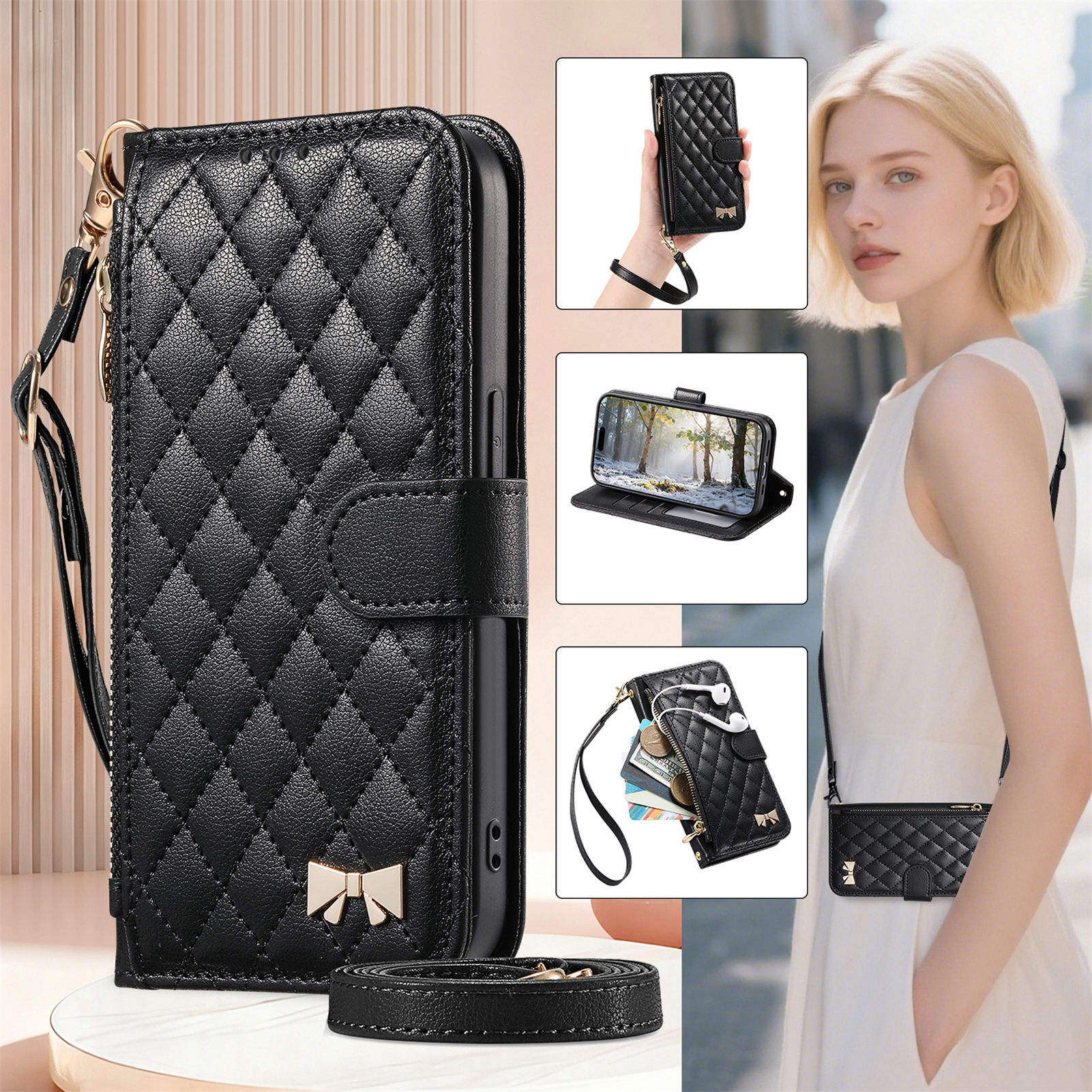 PU Leather Crossbody Flip Wall - Phone Cases Realme ulasan dan harga