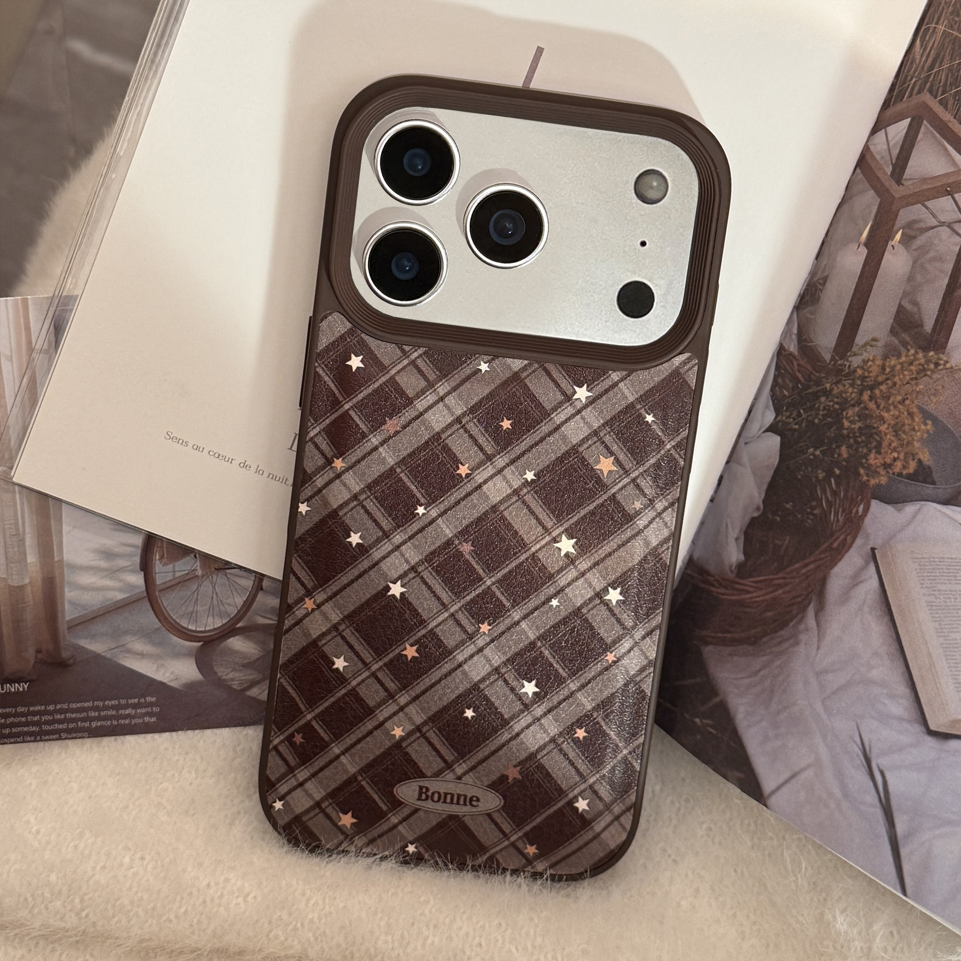 Korean Geometric Checkered Pat - Phone Cases Leather ulasan dan harga