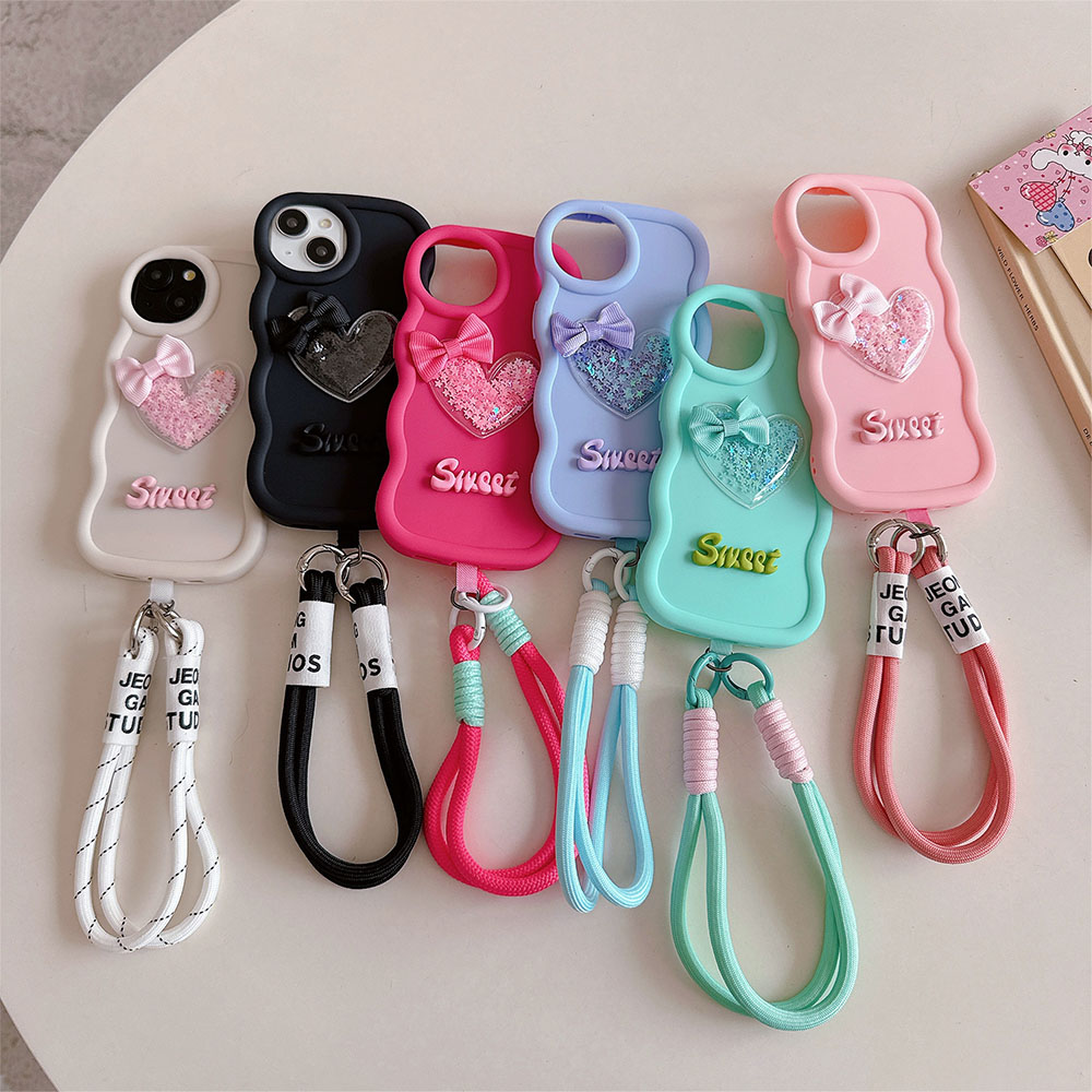 Love Heart Bow Wavy Soft Phone - Phone Cases Ugly ulasan dan harga