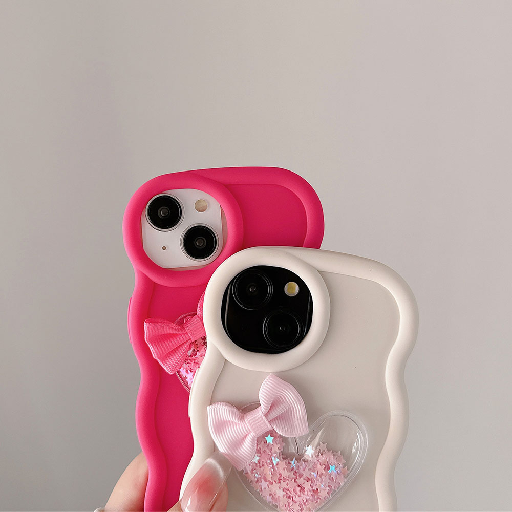 Love Heart Bow Wavy Soft Phone - Phone Cases Ugly ulasan dan harga
