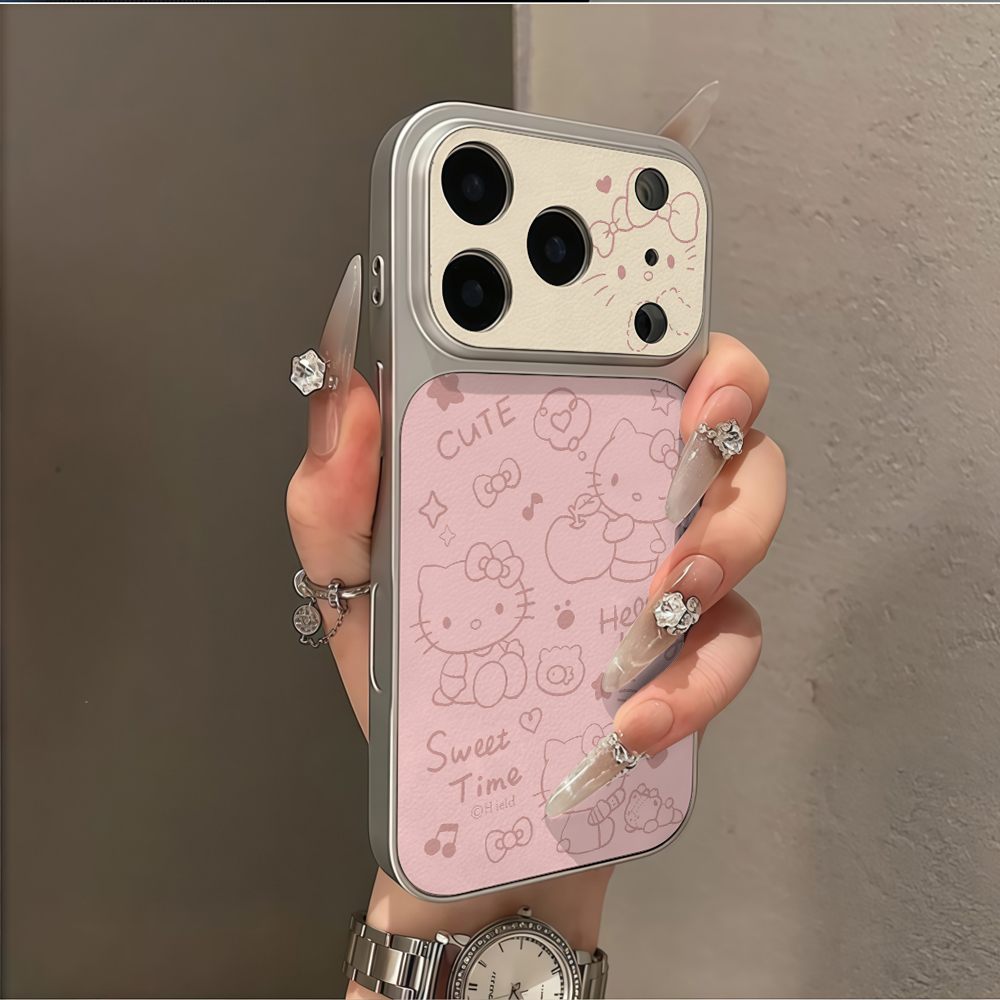 Line art Hello Kitty Cute Phon - Phone Cases Leather ulasan dan harga